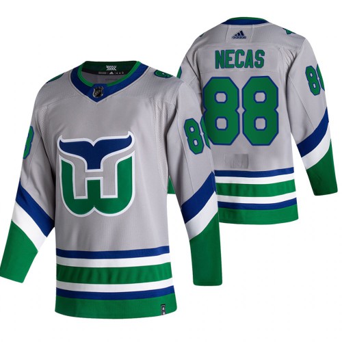Carolina Carolina Hurricanes #88 Martin Necas Grey Men's Adidas 2020-21 Reverse Retro Alternate Jersey Men's
