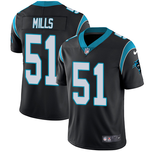 Carolina Panthers #51 Sam Mills Black Team Color Men's Stitched Vapor Untouchable Limited Jersey Men's