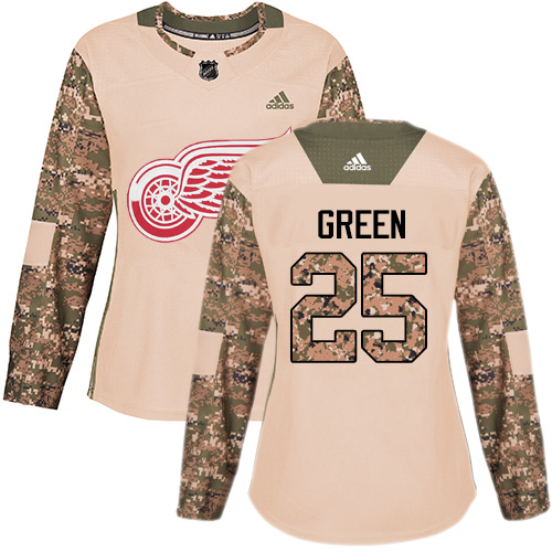 Adidas Detroit Red Wings #25 Mike Green Camo Authentic 2017 Veterans Day Women's Stitched Jersey Womens