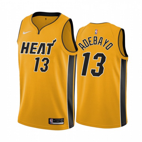 Miami Miami Heat #13 Bam Adebayo Yellow Swingman 2020-21 Earned Edition Jersey Mens