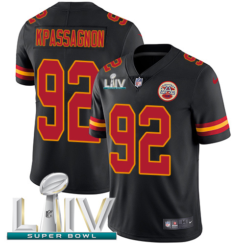 Kansas City Chiefs #92 Tanoh Kpassagnon Black Super Bowl LIV 2020 Men's Stitched Limited Rush Jersey Men's