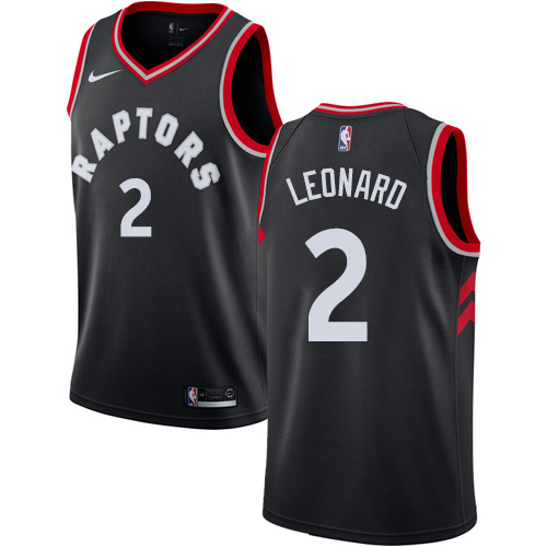 Toronto Raptors #2 Kawhi Leonard Black Swingman Statement Edition Jersey Mens