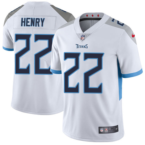 Titans #22 Derrick Henry White Men's Stitched Vapor Untouchable Limited Jersey