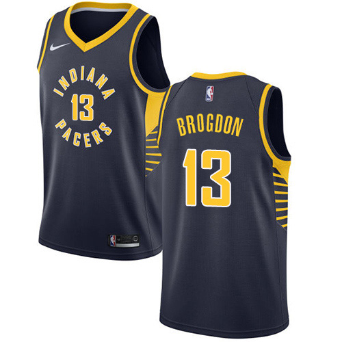 Indiana Pacers #13 Malcolm Brogdon Navy Blue Swingman Icon Edition Jersey Mens