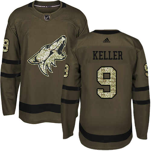 Adidas Arizona Coyotes #9 Clayton Keller Green Salute to Service Stitched Youth Jersey Youth