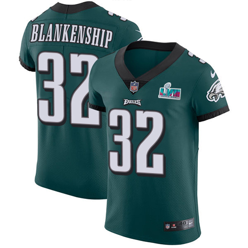 Eagles #32 Reed Blankenship Green Team Color Super Bowl LVII Patch Men's Stitched Vapor Untouchable Elite Jersey