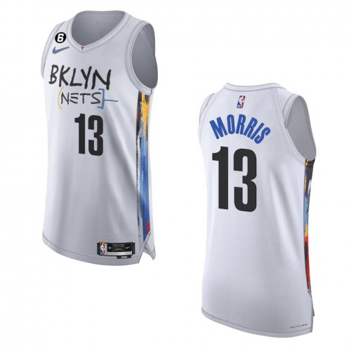 Brooklyn Brooklyn Nets #13 Markieff Morris White 2022-23 Authentic Jersey - City Edition Mens