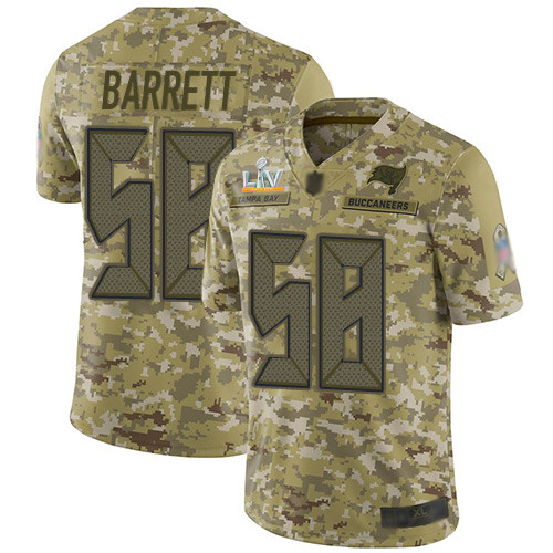 Tampa Bay Buccaneers #58 Shaquil Barrett Camo Youth Super Bowl LV Bound Stitched Limited 2018 Salute To Service Jersey Youth