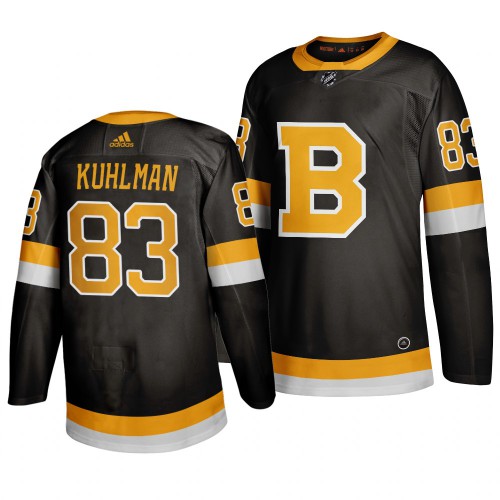Adidas Boston Boston Bruins #83 Karson Kuhlman Black 2019-20 Authentic Third Stitched Jersey Men's