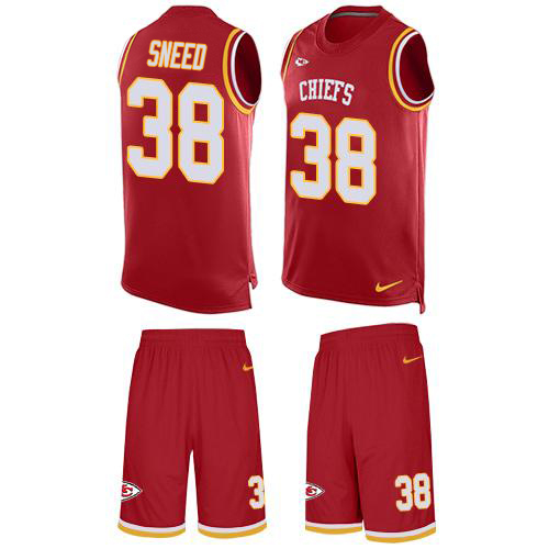 Chiefs #38 L'Jarius Sneed Red Team Color Men's Stitched Limited Tank Top Suit Jersey