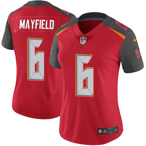 Buccaneers #6 Baker Mayfield Red Team Color Women's Stitched Vapor Untouchable Limited Jersey