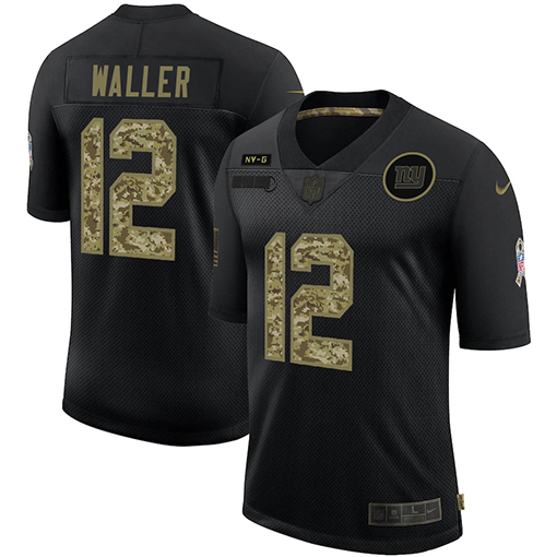 New York Giants #12 Darren Waller Men's 2020 Salute To Service Camo Limited Jersey Black
