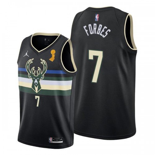 Milwaukee Milwaukee Bucks #7 Bryn Forbes 2021 Finals Champions Swingman Statement Edition Jersey Black Mens