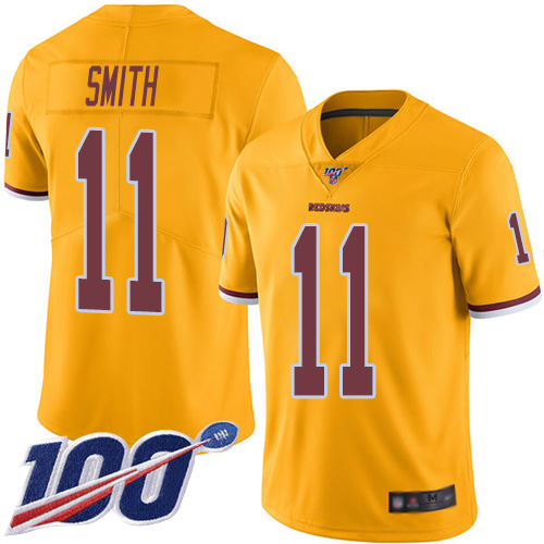 Washington Commanders #11 Alex Smith Gold Men's Stitched Limited Rush 100th Season Jersey Men's