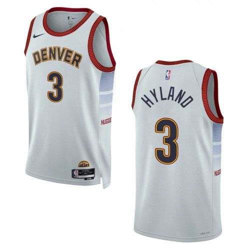 Denver Denver Nuggets #3 NahShon Hyland Unisex Silver 2022-23 Swingman Jersey - City Edition Mens