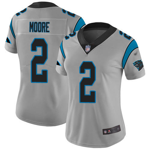 Panthers #2 DJ Moore Silver Women's Stitched Limited Inverted Legend Jersey