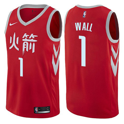 Houston Rockets #1 John Wall Red Youth Swingman City Edition Jersey Youth