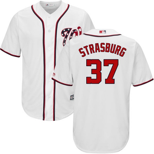 Washington Nationals #37 Stephen Strasburg White Cool Base Stitched Youth Jersey Youth