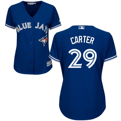 Toronto Blue Jays #29 Joe Carter Blue Alternate Women's Stitched Jersey Womens