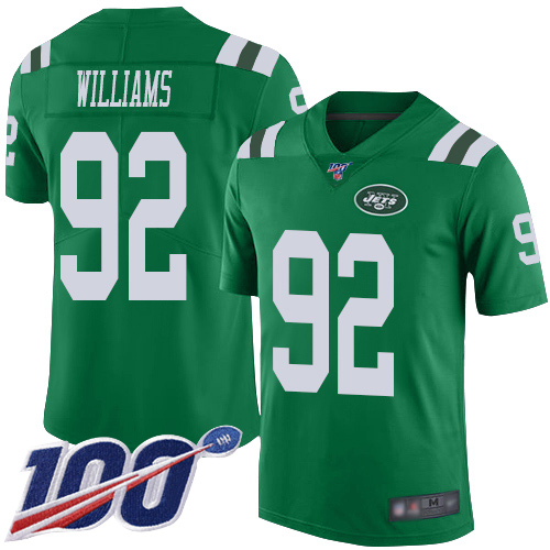 New York Jets #92 Leonard Williams Green Men's Stitched Limited Rush 100th Season Jersey Men's