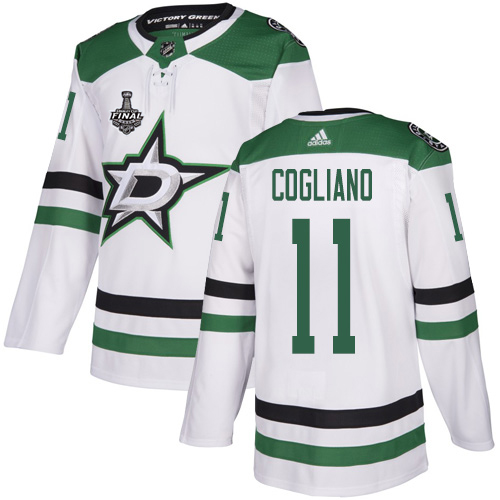 Adidas Dallas Stars #11 Andrew Cogliano White Road Authentic Youth 2020 Stanley Cup Final Stitched Jersey Youth
