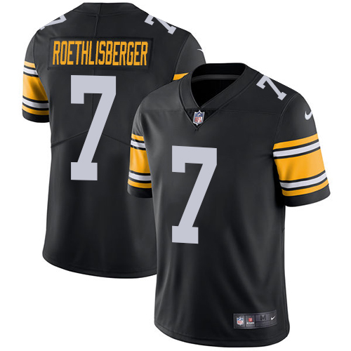 Pittsburgh Steelers #7 Ben Roethlisberger Black Alternate Men's Stitched Vapor Untouchable Limited Jersey Men's