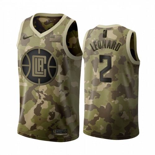 Los Angeles Clippers #2 Kawhi Leonard 2019 Salute to Service Desert Camo Jersey Mens