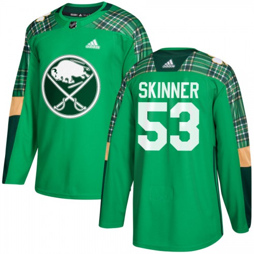 Adidas Buffalo Sabres #53 Jeff Skinner adidas Green St. Patrick's Day Authentic Practice Stitched Jersey Men's