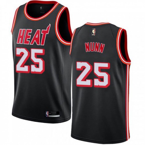 Miami Heat #25 Kendrick Nunn Black Swingman Hardwood Classics Jersey Mens