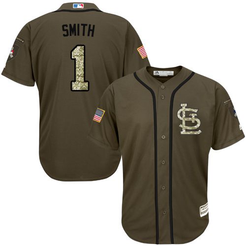 St.Louis Cardinals #1 Ozzie Smith Green Salute to Service Stitched Jersey Men's