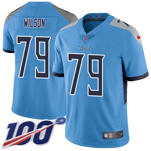 Tennessee Titans #79 Isaiah Wilson Light Blue Alternate Men's Stitched 100th Season Vapor Untouchable Limited Jersey Men's