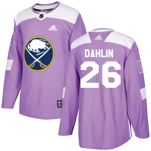 Adidas Buffalo Sabres #26 Rasmus Dahlin Purple Authentic Fights Cancer Youth Stitched Jersey Youth