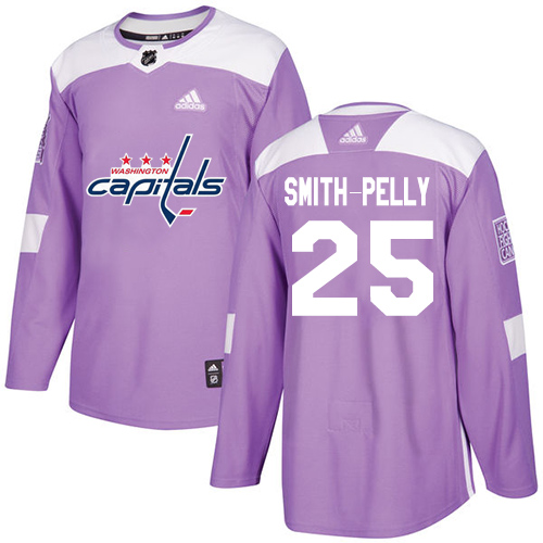 Adidas Washington Capitals #25 Devante Smith-Pelly Purple Authentic Fights Cancer Stitched Jersey Men's