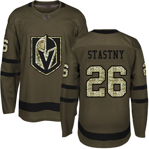 Adidas Golden Vegas Golden Knights #26 Paul Stastny Green Salute to Service Stitched Jersey Men's