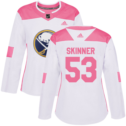 Adidas Buffalo Sabres #53 Jeff Skinner White/Pink Authentic Fashion Women's Stitched Jersey Womens