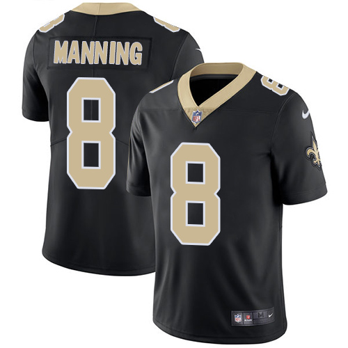New Orleans Saints #8 Archie Manning Black Team Color Men's Stitched Vapor Untouchable Limited Jersey Men's