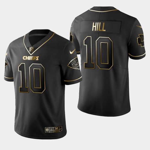 Kansas City Kansas City Chiefs #10 Tyreek Hill Vapor Limited Black Golden Jersey Men's