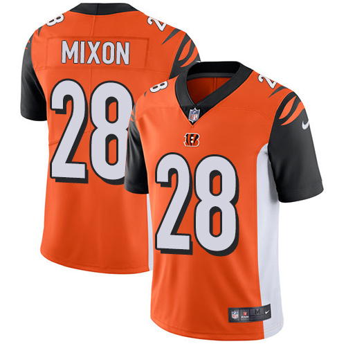Bengals #28 Joe Mixon Orange Alternate Youth Stitched Vapor Untouchable Limited Jersey