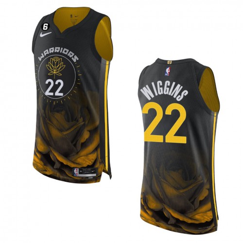 Golden State Golden State Warriors #22 Andrew Wiggins Black 2022-23 Authentic Jersey - City Edition Mens