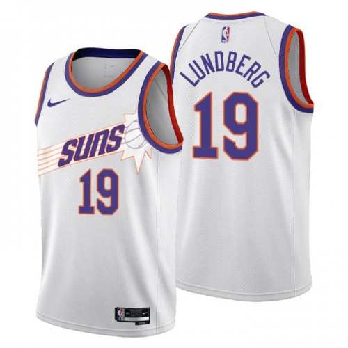 Phoenix Suns #19 Gabriel Lundberg Mens 2022-23 City Edition Jersey - Cherry Blossom White Mens