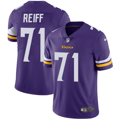Minnesota Vikings #71 Riley Reiff Purple Team Color Men's Stitched Vapor Untouchable Limited Jersey Men's