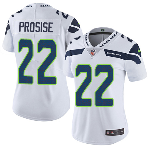 Seattle Seahawks #22 C. J. Prosise White Women's Stitched Vapor Untouchable Limited Jersey Womens