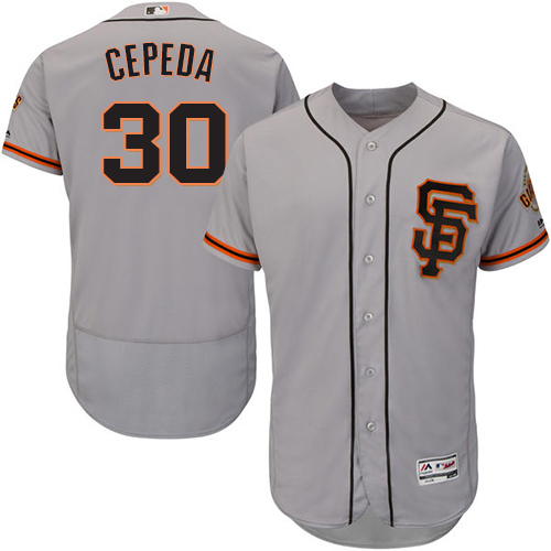 San Francisco Giants #30 Orlando Cepeda Grey Flexbase Authentic Collection Road 2 Stitched Jersey Men's