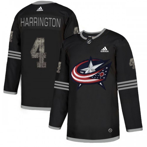 Adidas Columbus Blue Jackets #4 Scott Harrington Black Authentic Classic Stitched Jersey Men's