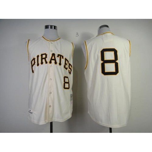 Mitchell And Ness 1960 Pittsburgh Pirates #8 Willie Stargell Cream Throwback Stitched Jersey Men's