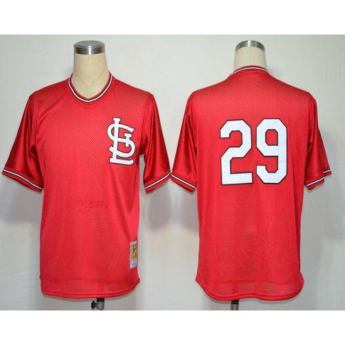 Mitchell And Ness St.Louis Cardinals #29 Vince Coleman Red Throwback Stitched Jersey Men's