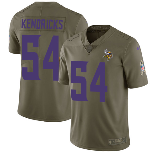 Minnesota Vikings #54 Eric Kendricks Olive Men's Stitched Limited 2017 Salute to Service Jersey Men's