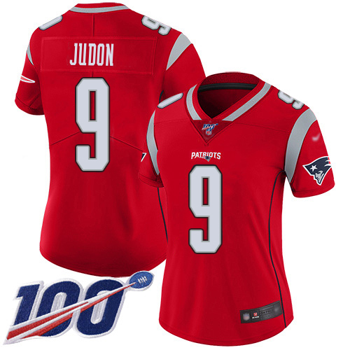 Patriots #9 Matt Judon Red Women's Stitched Limited Inverted Legend 100th Season Jersey