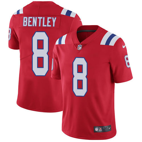 Patriots #8 Ja'Whaun Bentley Red Alternate Men's Stitched Vapor Untouchable Limited Jersey