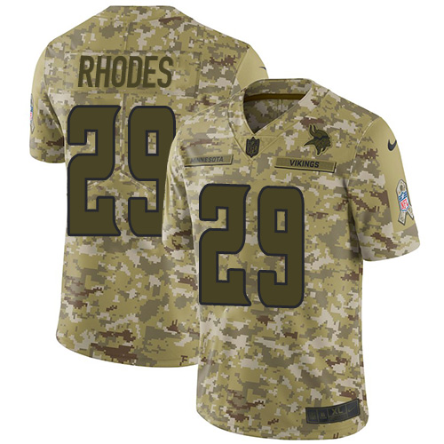 Minnesota Vikings #29 Xavier Rhodes Camo Youth Stitched Limited 2018 Salute to Service Jersey Youth